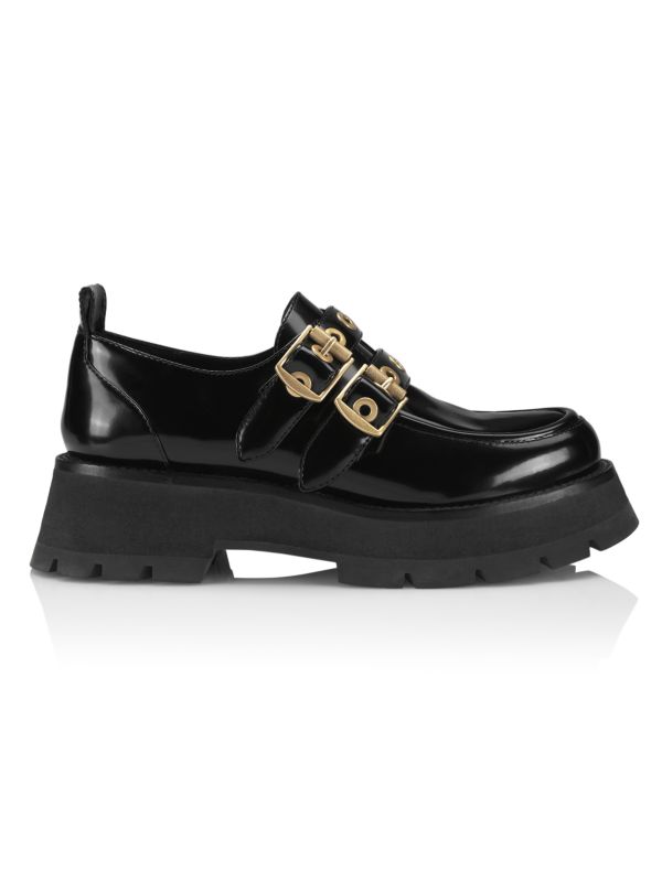 3.1 Phillip Lim Kate Double Buckle Leather Loafers